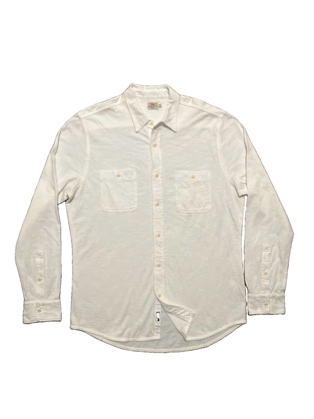 Faherty Brand Men's Size Large Knit Button Up Shirt Two Pocket Slub